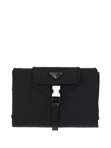 Prada Triangle Logo Plaque Baby Changing Bag in Black 